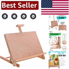 High-Quality Tabletop Easel for Drawing & Display - Natural Beechwood Finish