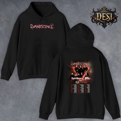 Evanescence World Tour 2026 North American UK And Europe Double Sided Hoodie