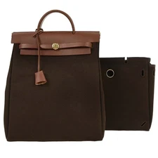 Hermes Brown Toile Officier Herbag a Dos 2 in 1 Backpack C□F 125517