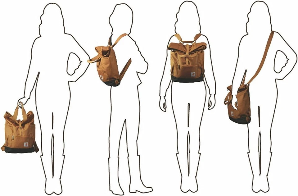 Carhartt V2221 Women’s Black Legacy Hybrid Convertible Backpack Tote Bag - Image 2 of 3