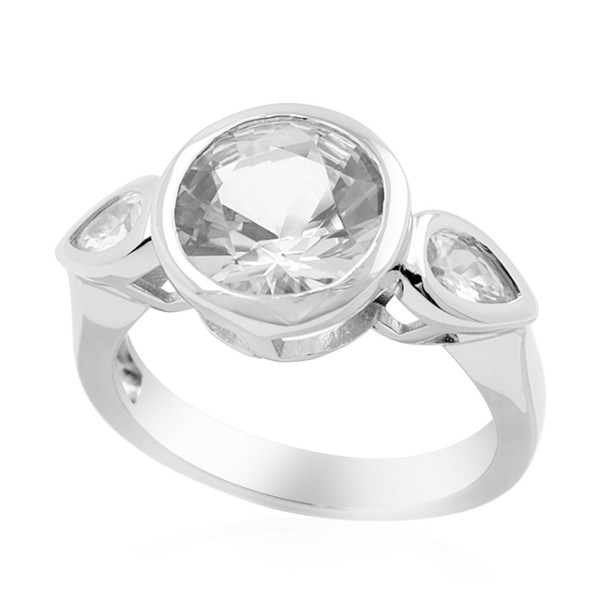 Cavill Silberring Damen 2,25Ct Rund Zirkon Tropfenschliff 925 Sterling-image