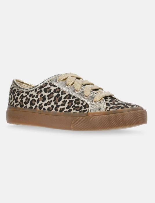 Wonder Nation Little and Big Girls Skate Sneakers Leopard Metallic