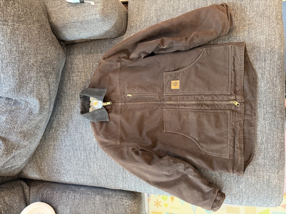 Carhartt Jacket Mens Medium Brown Sandstone Ridge Coat Sherpa