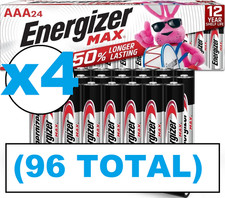 Energizer MAX AAA Batteries 24 Pack x4 96 count Triple A Alkaline Batteries