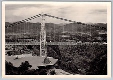 Vtg B&W Snapshot Royal Gorge Bridge Colorado Cars Scenic Tourist View 1954