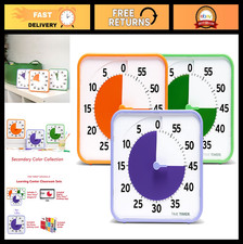 8" Visual Timer for Kids - 60 Minute Classroom Timer with Dry Erase Cards - 3-Pa