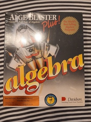 Davidson Algebra ALGE-BLASTER Plus 1992 MACINTOSH PC Cd-Rom SEALED VINTAGE NEW
