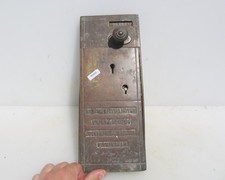 Vintage Brass Penny In The Slot Toilet Door Lock Lockerbie & Wilkinson No Keys
