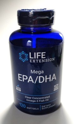 SEALED 120 Life Extension Mega EPA/DHA  Omega-3 Fish Oil Exp 1/28 FREE SHIP
