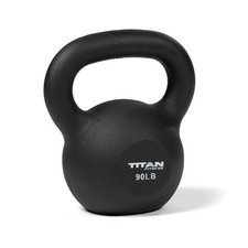 Titan Fitness 90 LB Cast Iron Kettlebell, Single Piece Casting, LB Markings, Ful