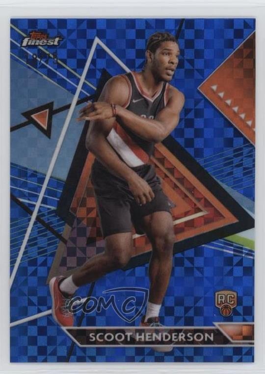 2023 Finest Uncommon Blue Checkerboard Refractor 18/75 Scoot Henderson #101 1b30