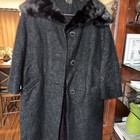 Vintage Hyman Costume Persian Lamb Fur Coat Mink Collar Passaic NJ Black — photo 1