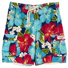 Abercrombie Fitch Mens Floral Swim Trunks Board Shorts Logo Beach Cargo Y2K XL