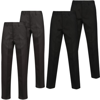 A2Z 4 Kids Boys Teen 2 Pack School Pants Teflon Coated Half Elasticated pants