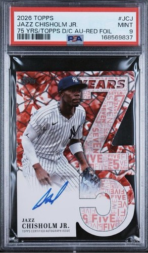 Jazz Chisholm Jr. #75YA-JCJ 2026 Topps 75 Years Of Topps Die-Cut Autograph card