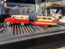 classic Vintage Tonka Toy Truck 1961 Fisherman boat set no 136 has play wear B*