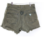 Vintage 90s GUESS Women s Denim Shorts Green Cut Off High Rise Size 30