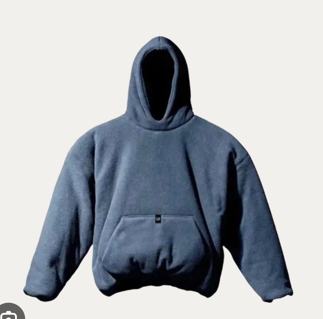 Yeezy Gap Balenciaga Men's Medium Navy Blue Polar Fleece Hoodie - New! 
