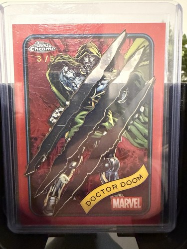 2025 Topps Chrome Marvel DOCTOR DOOM Clawed Red Refractor 3/5 #148 SSP