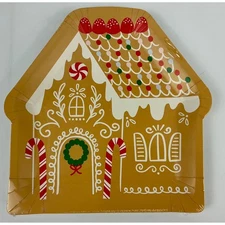 Spritz Gingerbread House Christmas Dinner Plates 10 Count Holiday Party