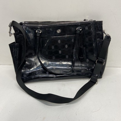 Coach Signature F25918 Umhängetasche schwarz Lack Signatur groß
