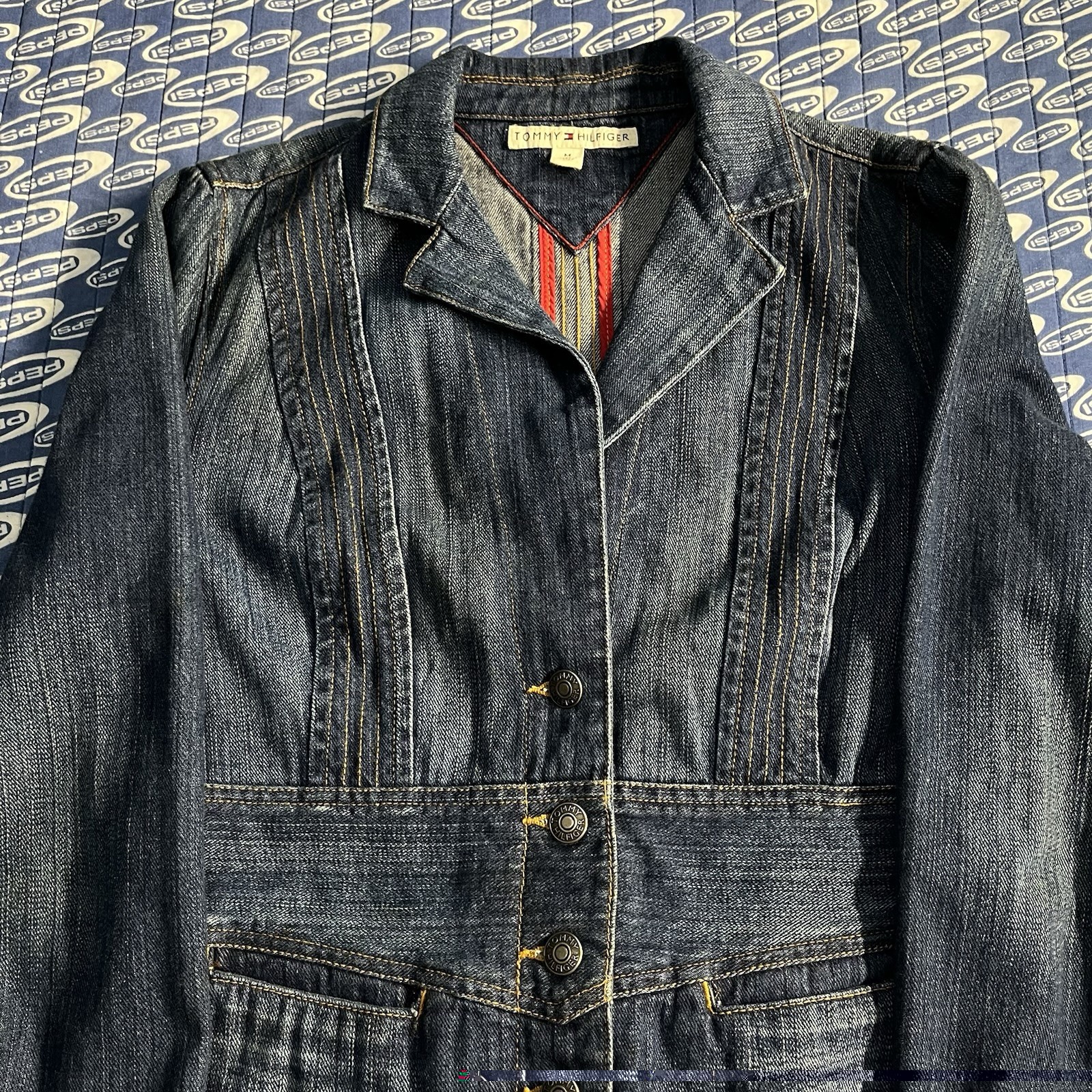 Rare Tommy Hilfiger Denim Blazer Jean Jacket  Medium Wash Women's Size Medium image 2