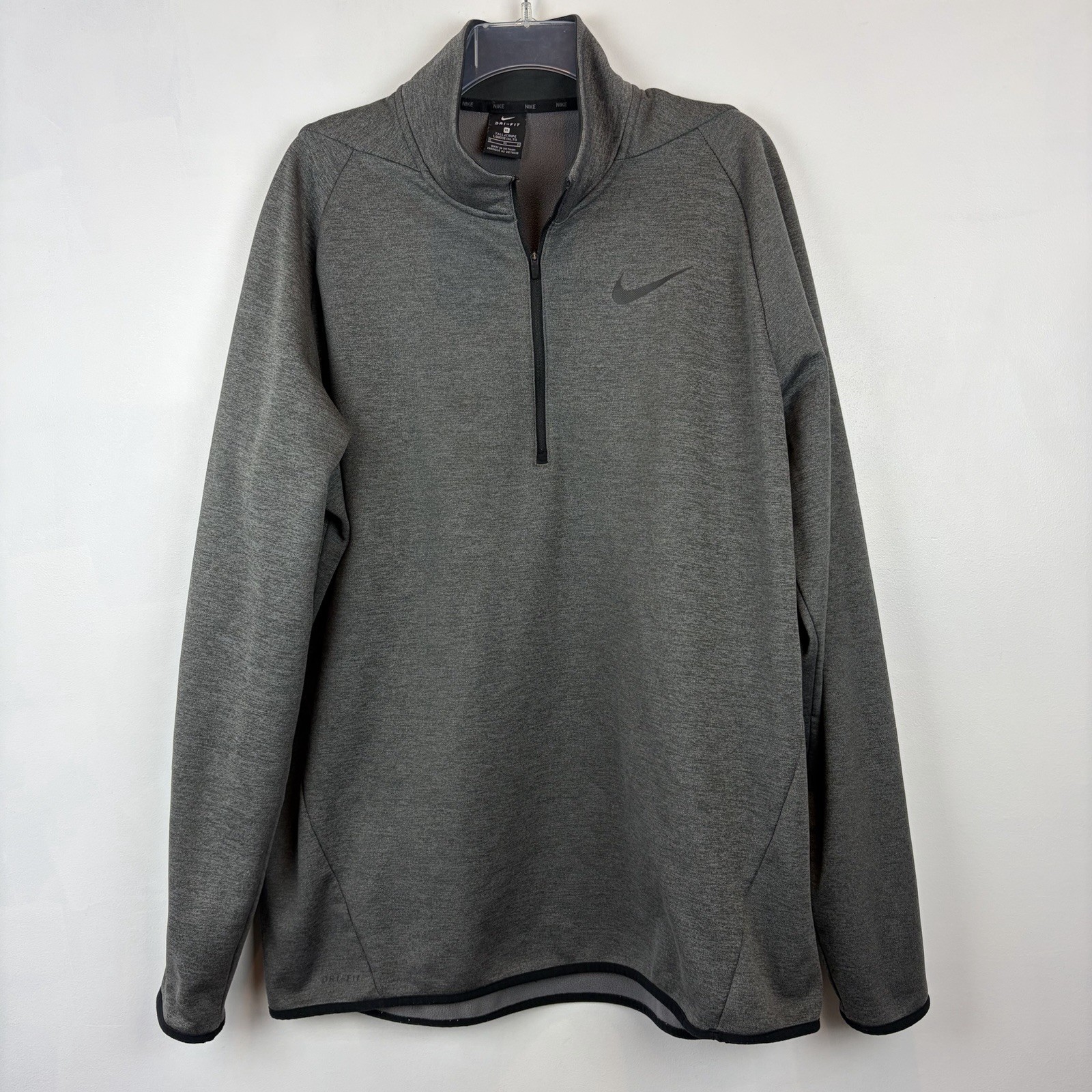 Nike Quarter Zip Pullover Mens XL Tall Dri Fit Gray 1/4 Zip 