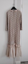 Mother of the Bride/Groom Grey Silver Evening Gown with Sequins, Size 16