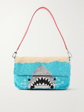 STAUD BEADED TIMMY BAG VIRAL GREAT WHITE SHARK NWT