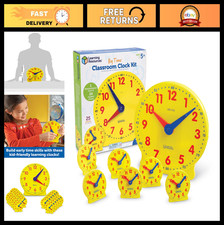 Classroom Clock Kit for Teaching Time - Montessori Toys, Math Manipulatives, Tod