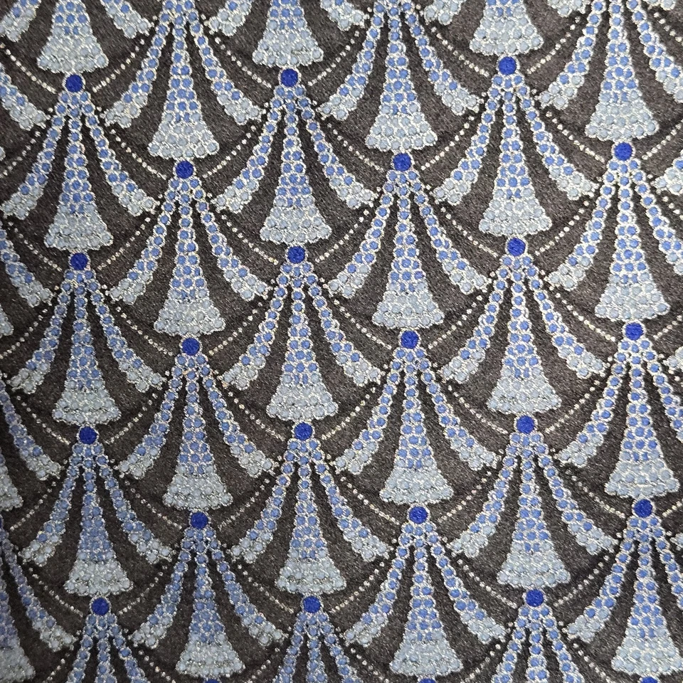 Men's Italo Ferretti Silvi Marina Luxury Silk Tie Italy Blue Geometric 68" x 3.5 - Image 4 of 4