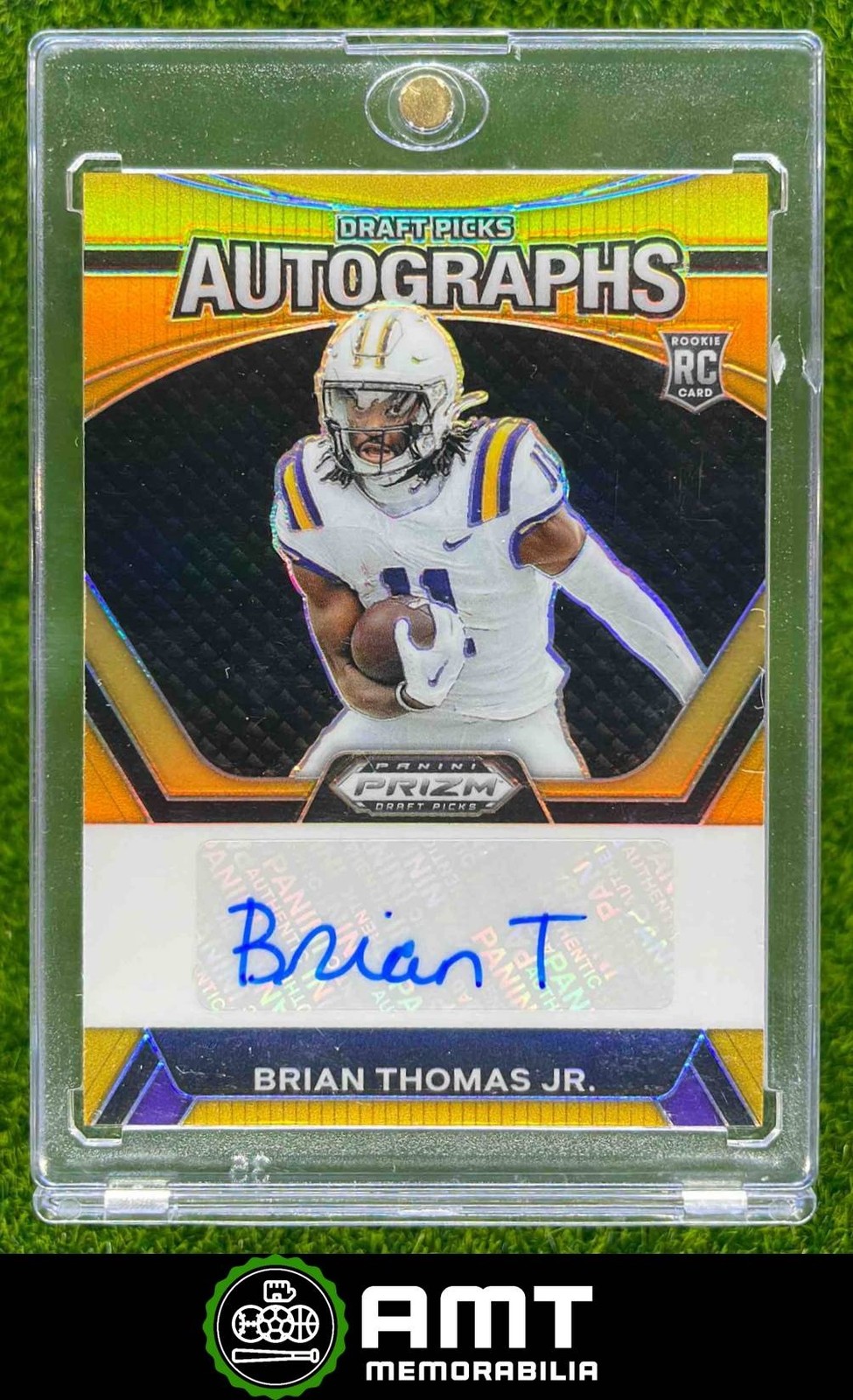 2024 Panini Prizm Collegiate Draft Picks Brian Thomas Jr. Pick Auto Gold 8/10 RC