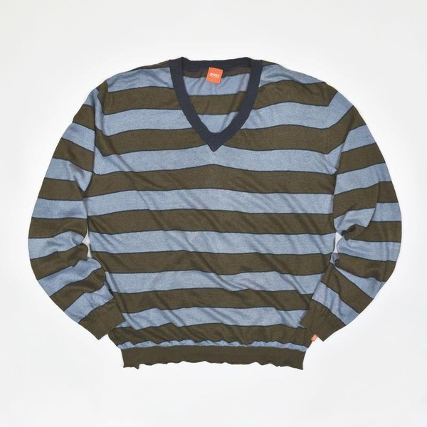 Men Hugo Boss Sweater Blue Linen XL-XXL