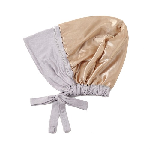 1pc / 2pcs Solid Color Double Layer Satin Jersey Hijab Inner Cap Women's Hat Cap - 第 30/38 張圖片