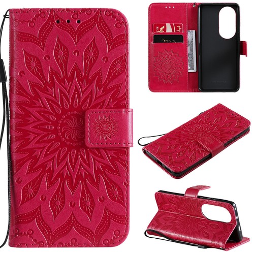 Flower Leather Card Wallet Phone Case for Huawei Honor 80 70 50 X7 X8 X9 X30 X6 - Picture 18 of 20