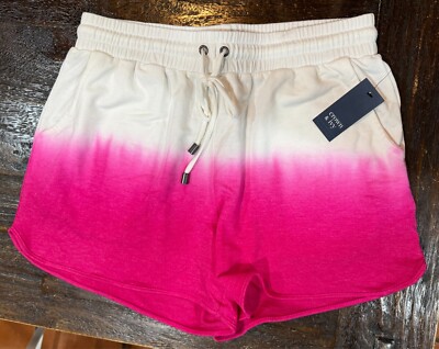 Crown & Ivy Dip Dyed Shorts Pink/White Women's Size M NWT Crown Lounge