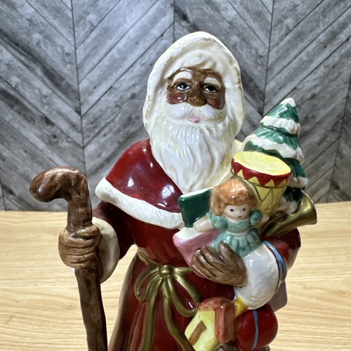 1994 Geo Z Lefton China handbemalte rotierende musikalische afrikanische schwarze Weihnachtsmannfigur - Bild 2 von 5