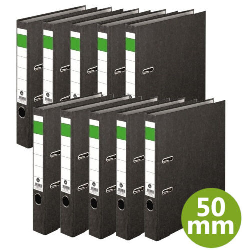 10x Ordner 50mm grüner Balken neutral A4 schmal mit Kantenschutz + Pagemarker - Bild 2 von 5