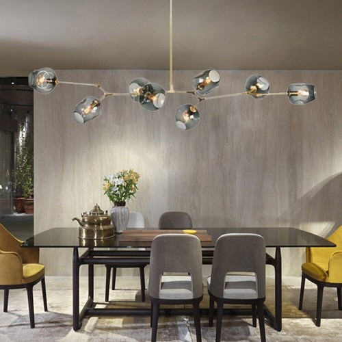 8-head Glass Lamp Shade Chandelier Sputnik Branch Pendant Ceiling Lighting