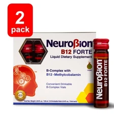 2 PACK - NEUROBION - B12 FORTE - LIQUID DIETARY SUPPLEMENT - 10 VIALS