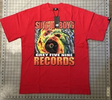 G59 RECORDS HURRICANE THROTTLE SKULL CAP RED T-SHIRT $UICIDEBOY$ Sz LARGE