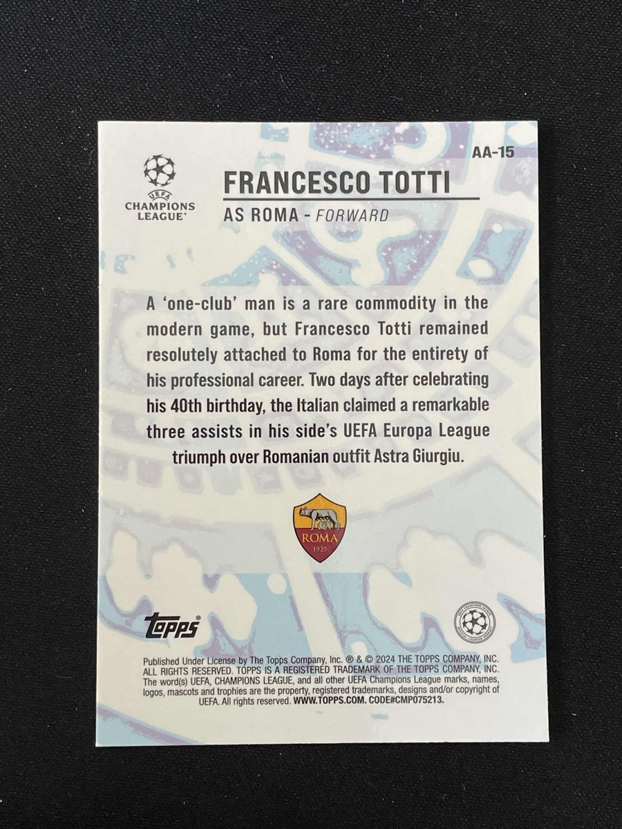 Francesco Totti 2023-24 Topps Merlin UEFA Club Ageless Francesco Totti 2023-24 Topps Merlin UEFA Club Ageless