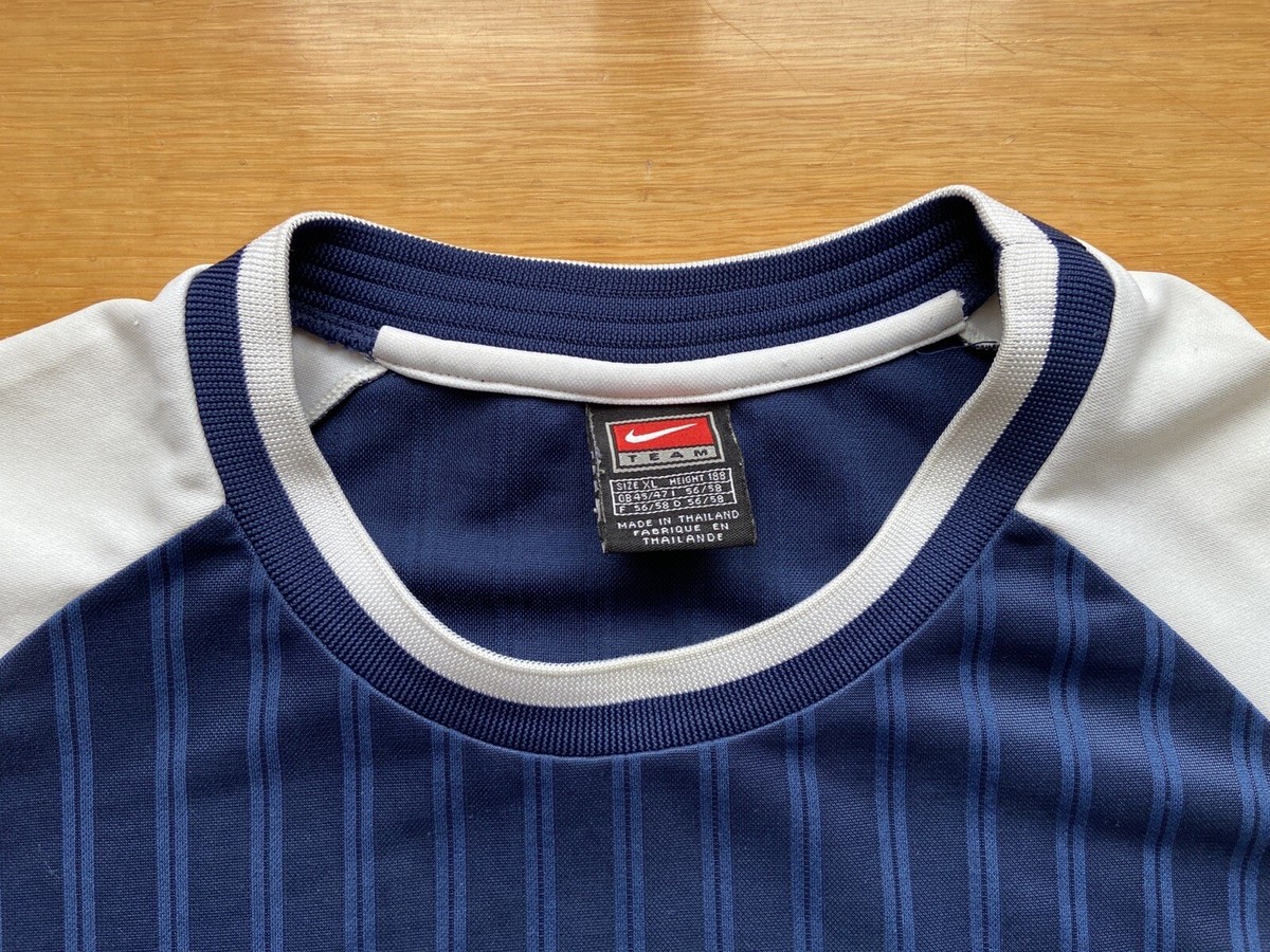 NIKE 90s SHIRT JERSEY NIKE FOOTBALL SOCCER sz XL MEN NAVY | eBay