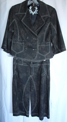 MIND, Y2K, WOMEN'S S, 2 PIECE BLAZER AND CROPPED PANTS, SUIT, EUC