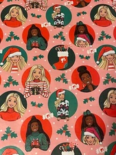 Barbie & Friends Christmas Holiday Gift Wrapping Paper 2 Yards FOLDED Movie