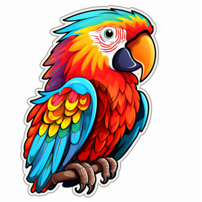 Pappagallo Sticker 4 adesivi auto sticker pappagallo animale tuning lunotto auto 9 x 9 cm ...