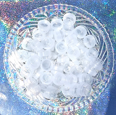 QUICK SHIP! 100 Reusable Tiny  Containers Jar .25 oz Clear Cap 1 tsp Plastic NEW