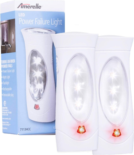 Amerelle Emergency Lights for Home, 2 Pack – 3 Function Power Outage Lights
