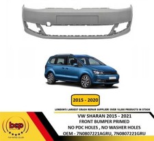 VOLKSWAGEN SHARAN 2015 - 2021 FRONT BUMPER PRIMED NO PDC OR WASHER HOLES 