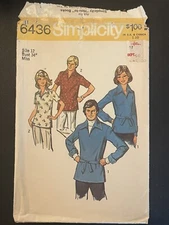 Simplicity 6436 Pattern Shirt Size 14 Misses Precut Vintage 1974